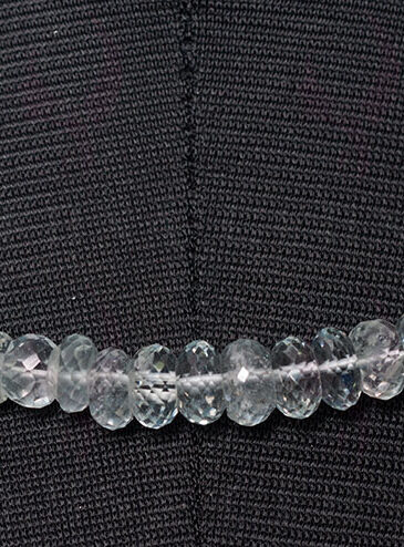 Aquamarine Gemstone Faceted Bead Necklace NS-1471