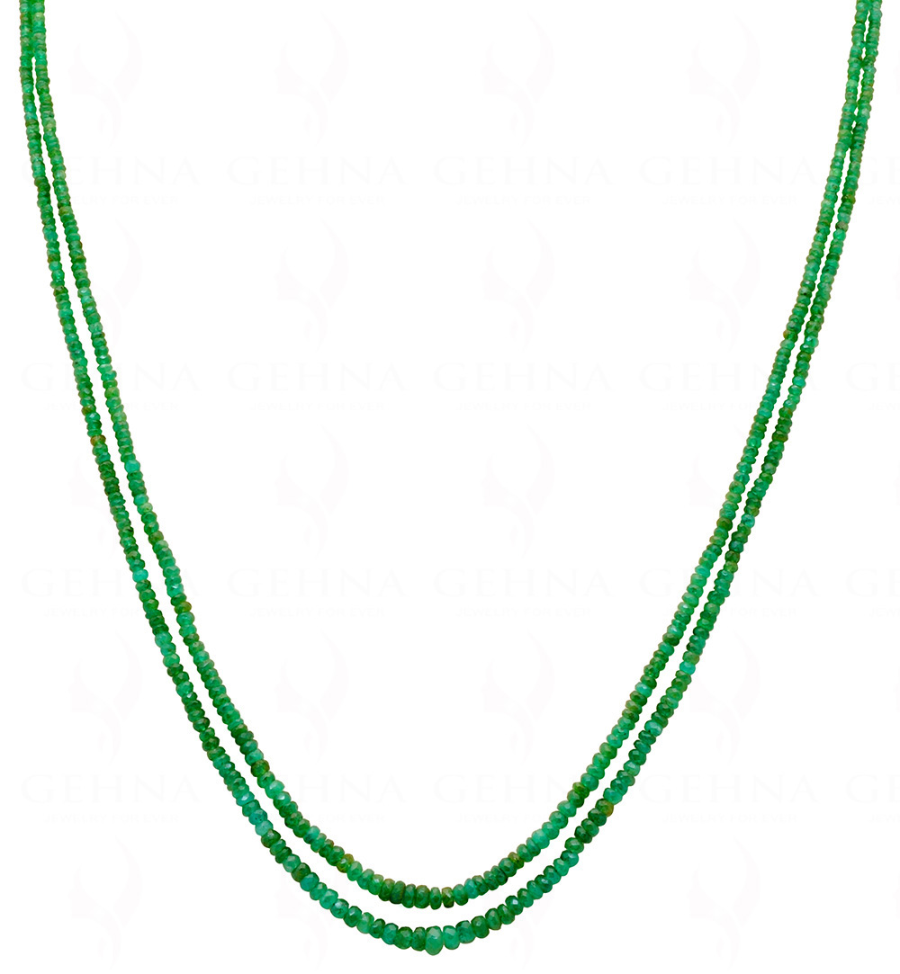 2 Rows Of Emerald Gemstone Faceted Bead Necklace NP-1473