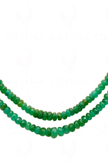 2 Rows Of Emerald Gemstone Faceted Bead Necklace NP-1473