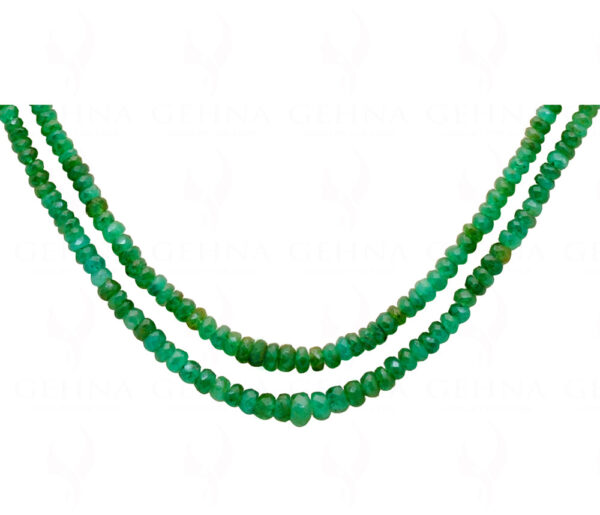 2 Rows Of Emerald Gemstone Faceted Bead Necklace NP-1473