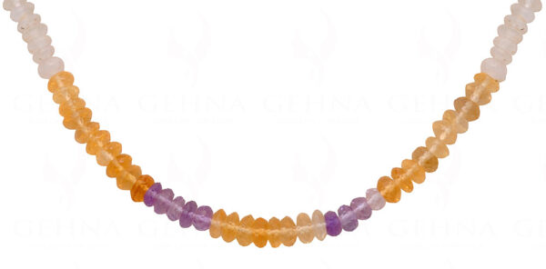 Rainbow MooNS-tone & Multicolor Gemstone Faceted Bead Necklace NS-1473