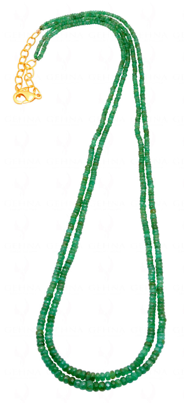 2 Rows Of Emerald Gemstone Faceted Bead Necklace NP-1473