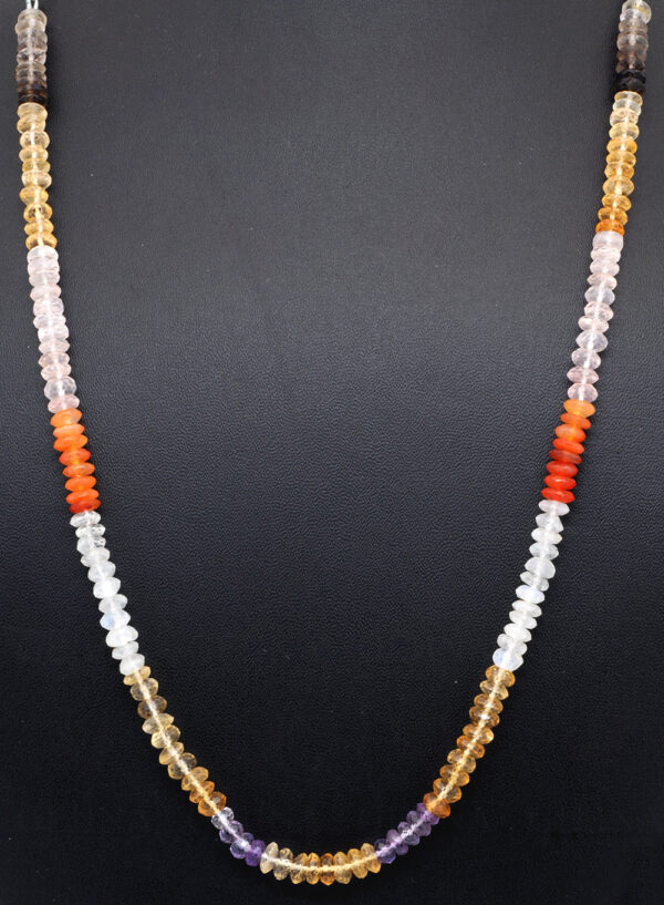 Rainbow MooNS-tone & Multicolor Gemstone Faceted Bead Necklace NS-1473