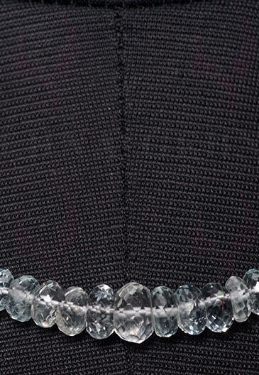Aquamarine Gemstone Faceted Bead Necklace NS-1474