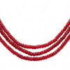 3 Rows Of Ruby Gemstone Faceted Bead Necklace NP-1475
