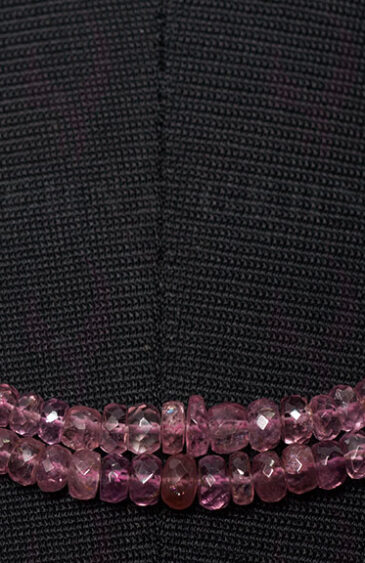 2 Rows of Pink Tourmaline Gemstone Faceted Bead Necklace NS-1475