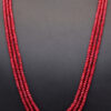 3 Rows Of Ruby Gemstone Faceted Bead Necklace NP-1475