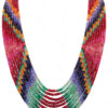 Ruby Emerald Sapphire 9 Rows Faceted Bead Necklace NP-1476