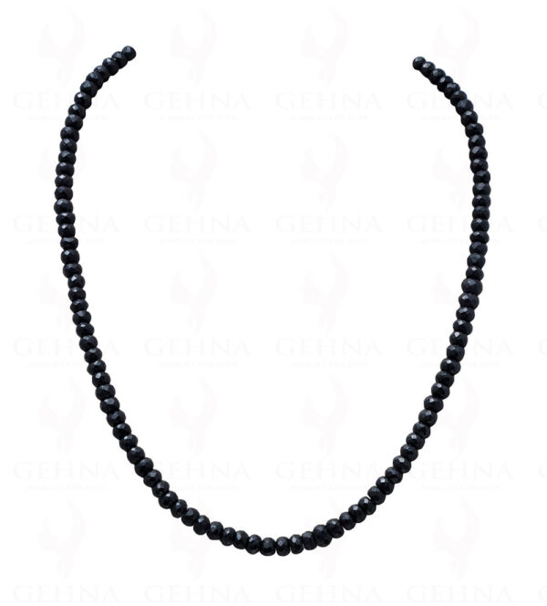 Black Spinel Gemstone Faceted Bead Necklace NS-1476