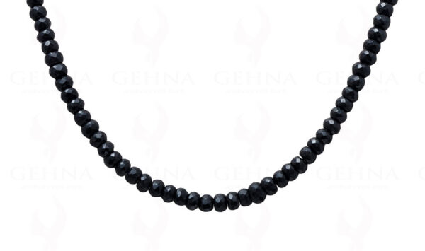 Black Spinel Gemstone Faceted Bead Necklace NS-1476