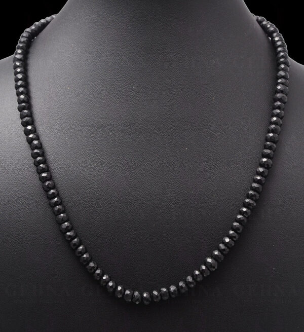 Black Spinel Gemstone Faceted Bead Necklace NS-1476