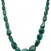 Row Of Natural Emerald Gemstone Tumble Bead Necklace & Earring Set NP-1478
