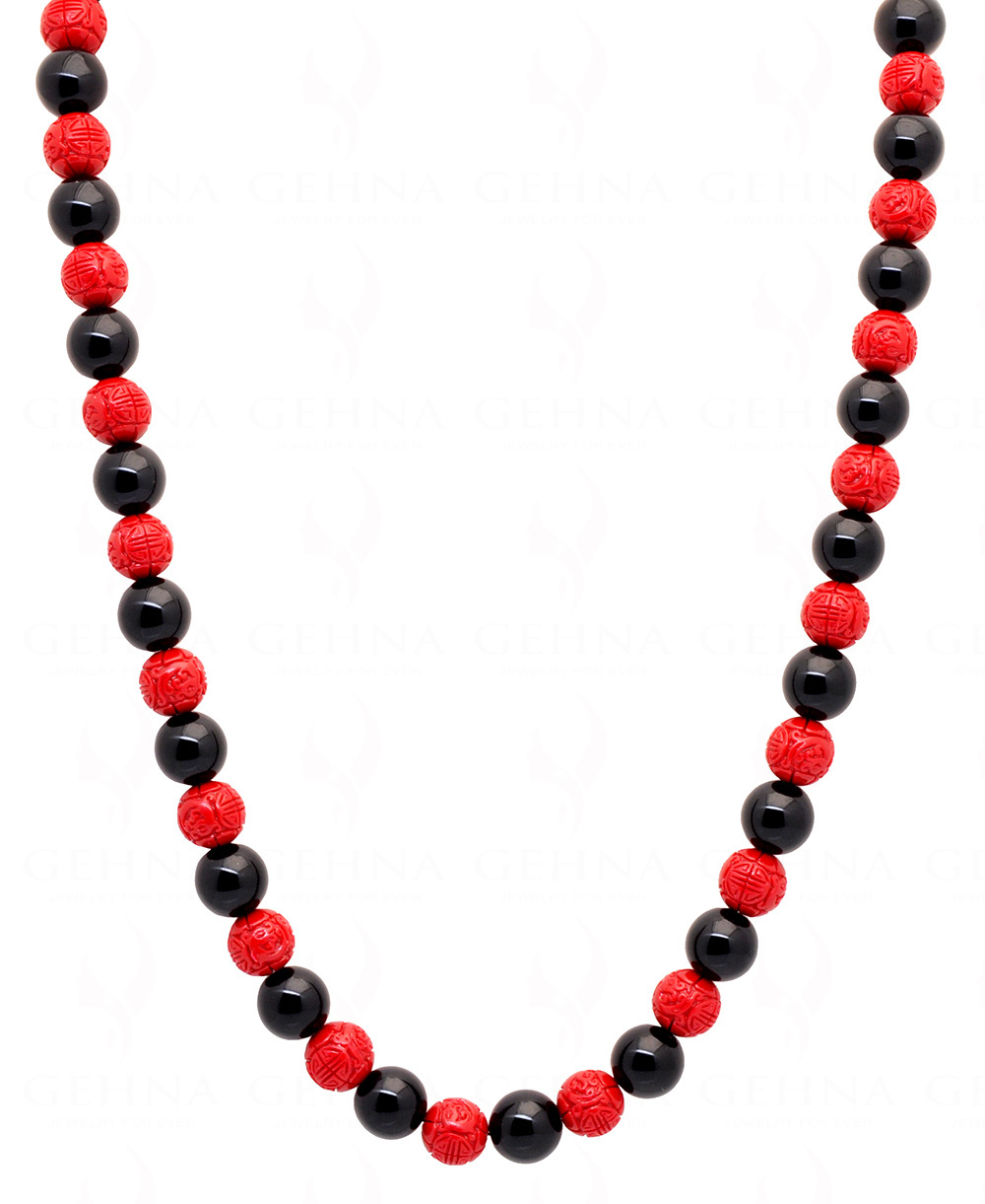 21 inch 10mm Red, Black, Green Beaded necklace with Africa Charm – Bennie's  Beads