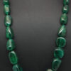 Row Of Natural Emerald Gemstone Tumble Bead Necklace & Earring Set NP-1478