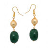 Row Of Natural Emerald Gemstone Tumble Bead Necklace & Earring Set NP-1478