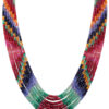 Ruby Emerald Sapphire 7 Rows Faceted Bead Necklace NP-1479