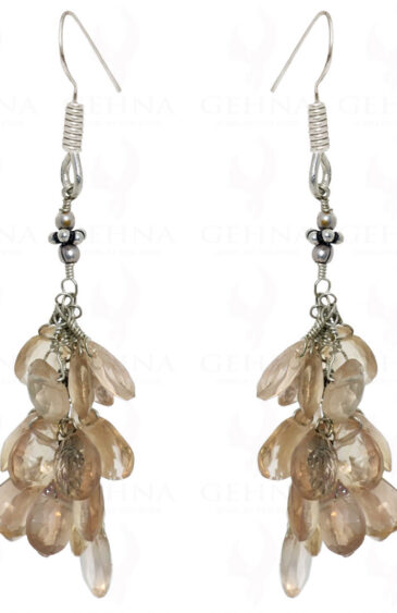 Champion Quartz Gemstone Hanging Earrings Made In .925 Sterling Silver ES-1480