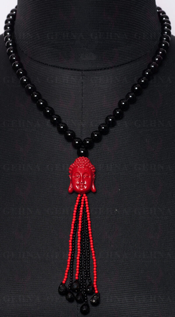 Red agate stone pendant necklace with a sugar skull charm – DKTDesigns