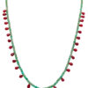 Emerald Gemstone & Ruby Drops Beaded Necklace NP-1482