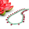 Emerald Gemstone & Ruby Drops Beaded Necklace NP-1482