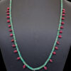 Emerald Gemstone & Ruby Drops Beaded Necklace NP-1482