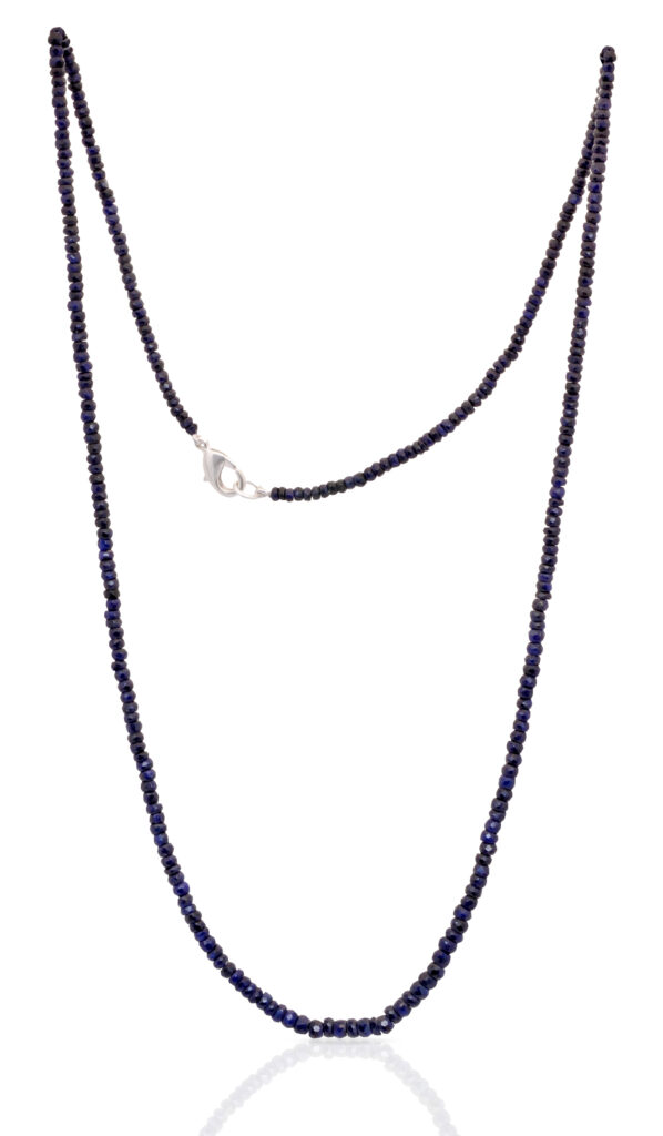 Blue Sapphire Gemstone Faceted Bead Necklace NP-1483