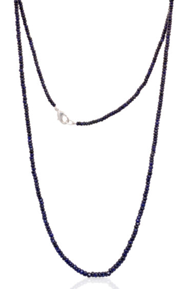 Blue Sapphire Gemstone Faceted Bead Necklace NP-1483