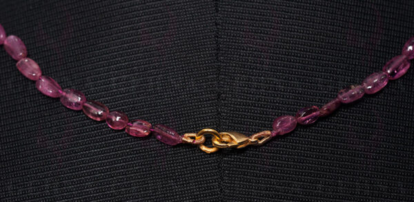 Pink Tourmaline Gemstone Oval Shaped Necklace NS-1483