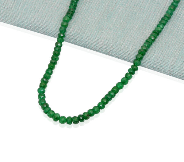 Glass Filled Emerald Gemstone Faceted Bead Necklace NP-1484