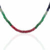Ruby Emerald Sapphire Gemstone Faceted Bead Necklace NP-1485