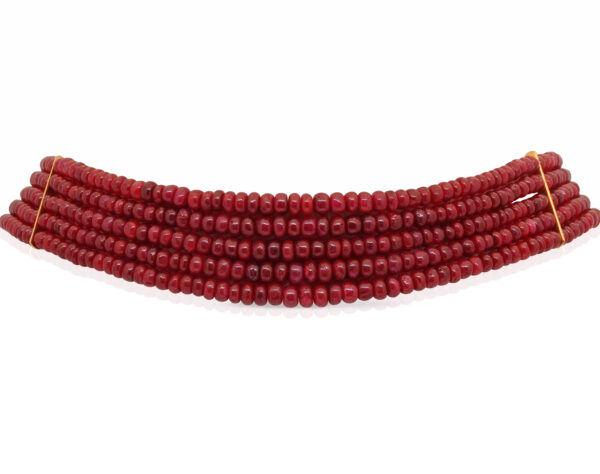 5 Rows Of Ruby Gemstone Choker Styled Necklace NP-1486