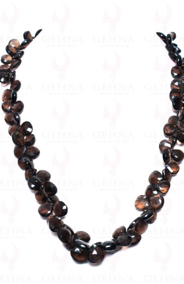Smoky Gemstone Tabeez Shaped Bead Necklace NS-1486