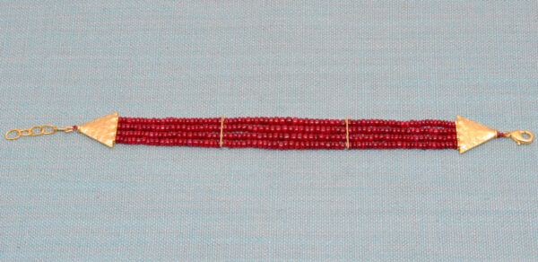 5 Rows Of Ruby Gemstone Choker Styled Necklace NP-1486