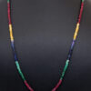 Ruby Emerald Sapphire Gemstone Faceted Bead Necklace NP-1487