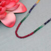 Ruby Emerald Sapphire Gemstone Faceted Bead Necklace NP-1487