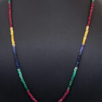 Ruby Emerald Sapphire Gemstone Faceted Bead Necklace NP-1488