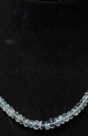 Aquamarine Gemstone Faceted Bead Necklace NS-1489