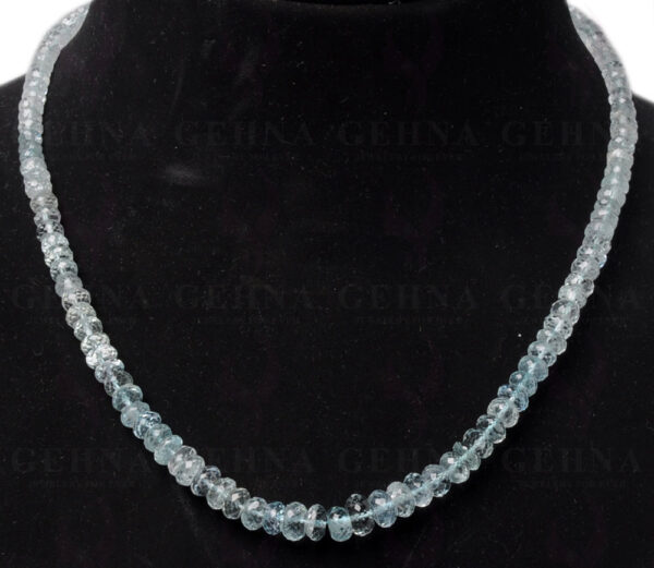 Aquamarine Gemstone Faceted Bead Necklace NS-1489