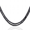 2 Rows Of Blue Sapphire Gemstone Faceted Bead Necklace NP-1489