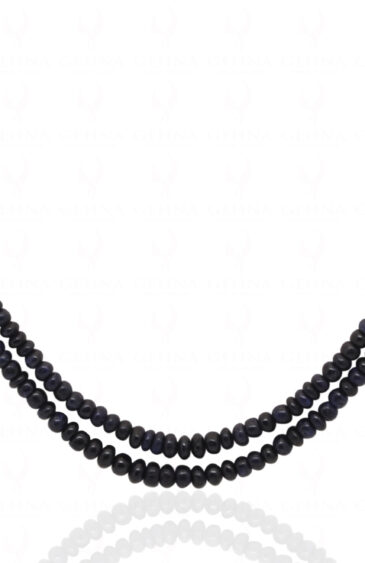 2 Rows Of Blue Sapphire Gemstone Faceted Bead Necklace NP-1489