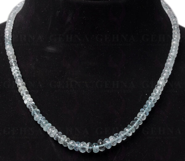 Aquamarine Gemstone Faceted Bead Necklace NS-1489