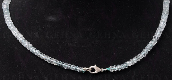 Aquamarine Gemstone Faceted Bead Necklace NS-1489
