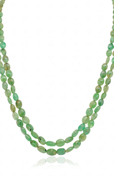 Emerald Gemstone Oval Bead Necklace NP-1490