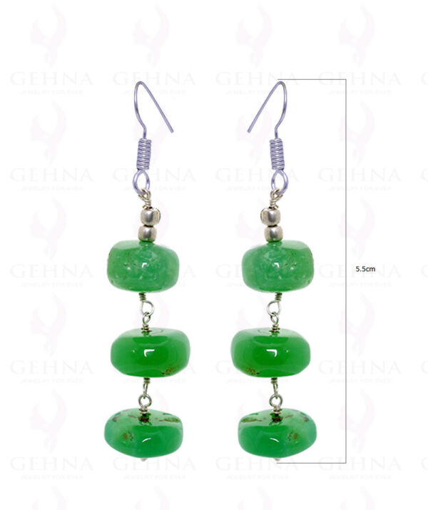 Wow - Natural Green Jade Gemstone Beautiful Earrings Made In .925 Silver ES-1490
