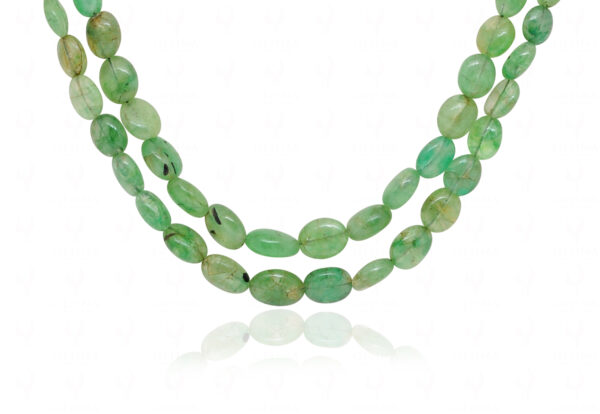 Emerald Gemstone Oval Bead Necklace NP-1490