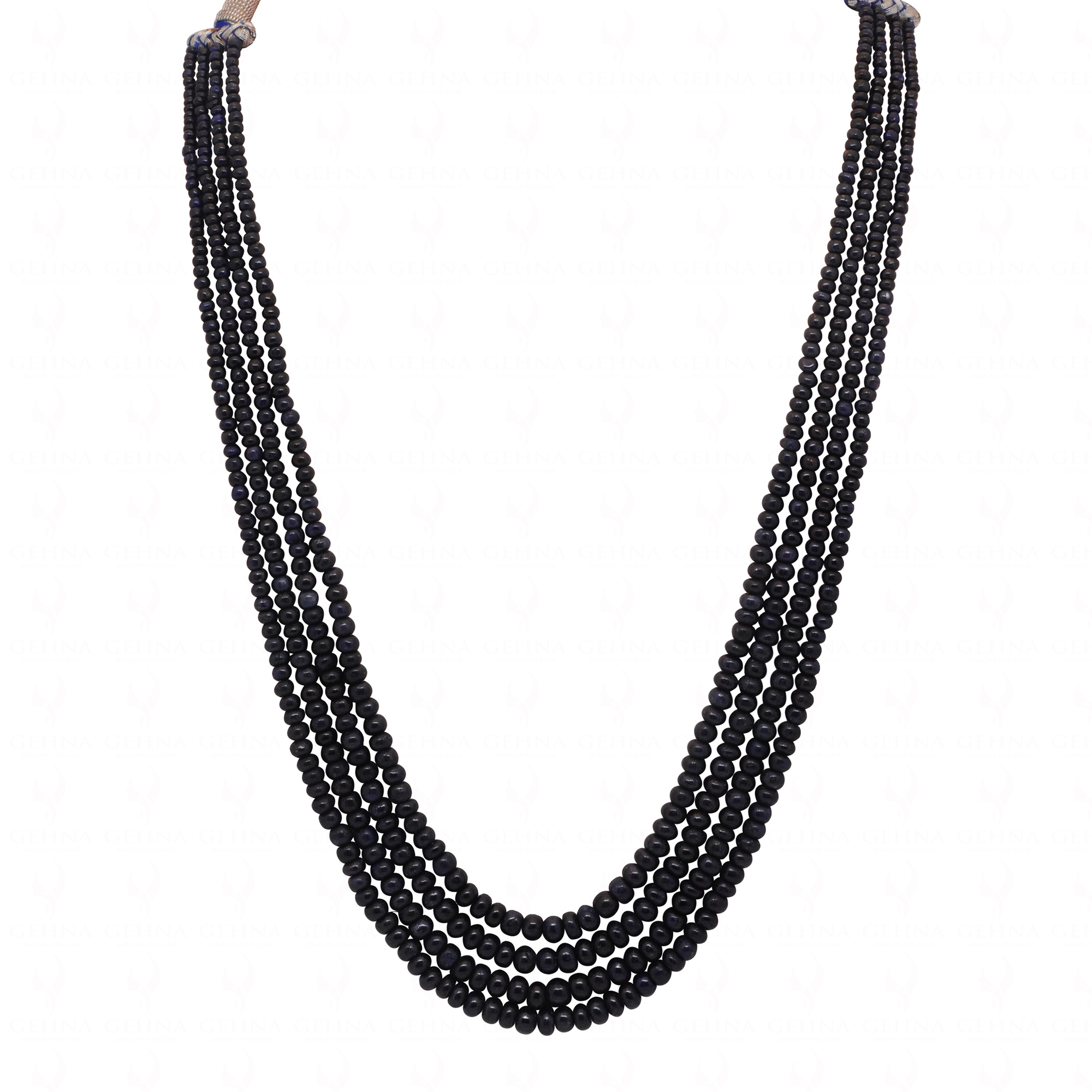 4 Rows Of Blue Sapphire Gemstone Bead Necklace NP-1492