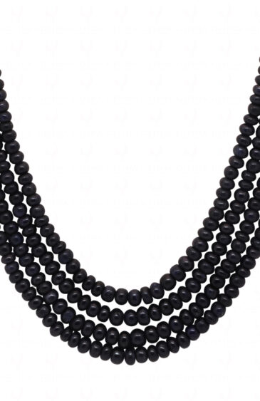 4 Rows Of Blue Sapphire Gemstone Bead Necklace NP-1492