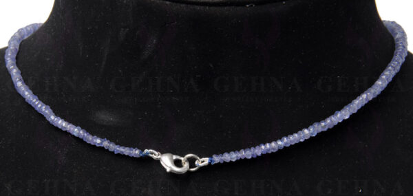 Tanzanite Gemstone Faceted Bead Necklace with Silver Pendant NS-1493