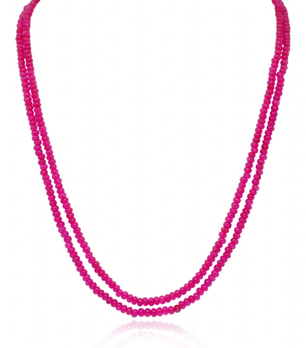 2 Rows Fine Quality Ruby Gemstone Bead Necklace For Women NP-1494