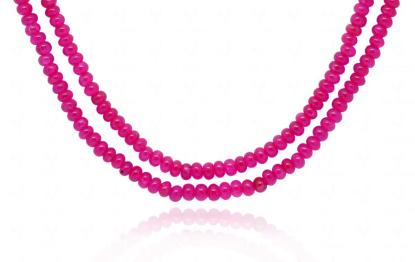 2 Rows Fine Quality Ruby Gemstone Bead Necklace For Women NP-1494